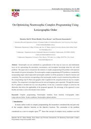 Icon image On Optimizing Neutrosophic Complex Programming Using Lexicographic Order