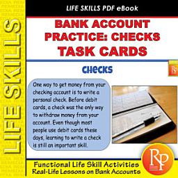 Icon image Bank Account Practice - Checks - Task Cards