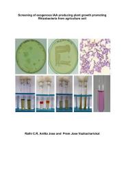 Icon image Screening of exogenous IAA producing plant growth promoting Rhizobacteria from agriculture soil