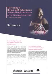 Icon image Marketing of breast-milk substitutes: national implementation of the international code, status report 2020 - Summary