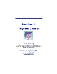 Icon image Anaplastic Thyroid Cancer: PDF Format