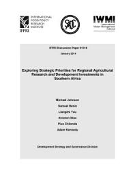 Icon image Exploring strategic priorities for regional agricultural research and development investments in southern Africa