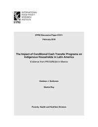 Icon image The impact of conditional cash transfer programs on indigenous households in Latin America: Evidence from PROGRESA in Mexico