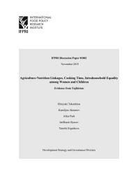 Icon image Agriculture-nutrition linkages, cooking-time, intra-household equality among women and children: Evidence from Tajikistan