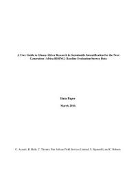 Icon image A user guide to Ghana Africa research in sustainable intensification for the next generation (Africa RISING) baseline evaluation survey data