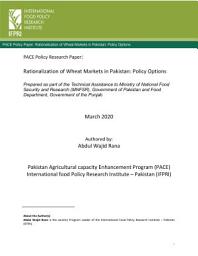 Icon image Rationalization of wheat markets in Pakistan: Policy options