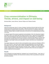 Icon image Crop commercialization in Ethiopia: Trends, drivers, and impact on well-being