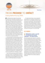 Icon image Global Nutrition Report 2016: From Promise to Impact: Ending Malnutrition by 2030: Summary