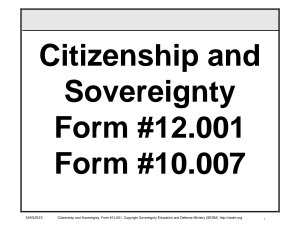 Icon image Citizenship and Sovereignty Course, Form #12.001