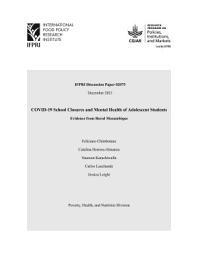 Icon image COVID-19 school closures and mental health of adolescent students: Evidence from rural Mozambique