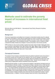 Icon image Methods used to estimate the poverty impact of increases in international food prices