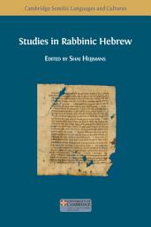 Icon image Studies in Rabbinic Hebrew