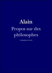 Icon image Propos sur des philosophes